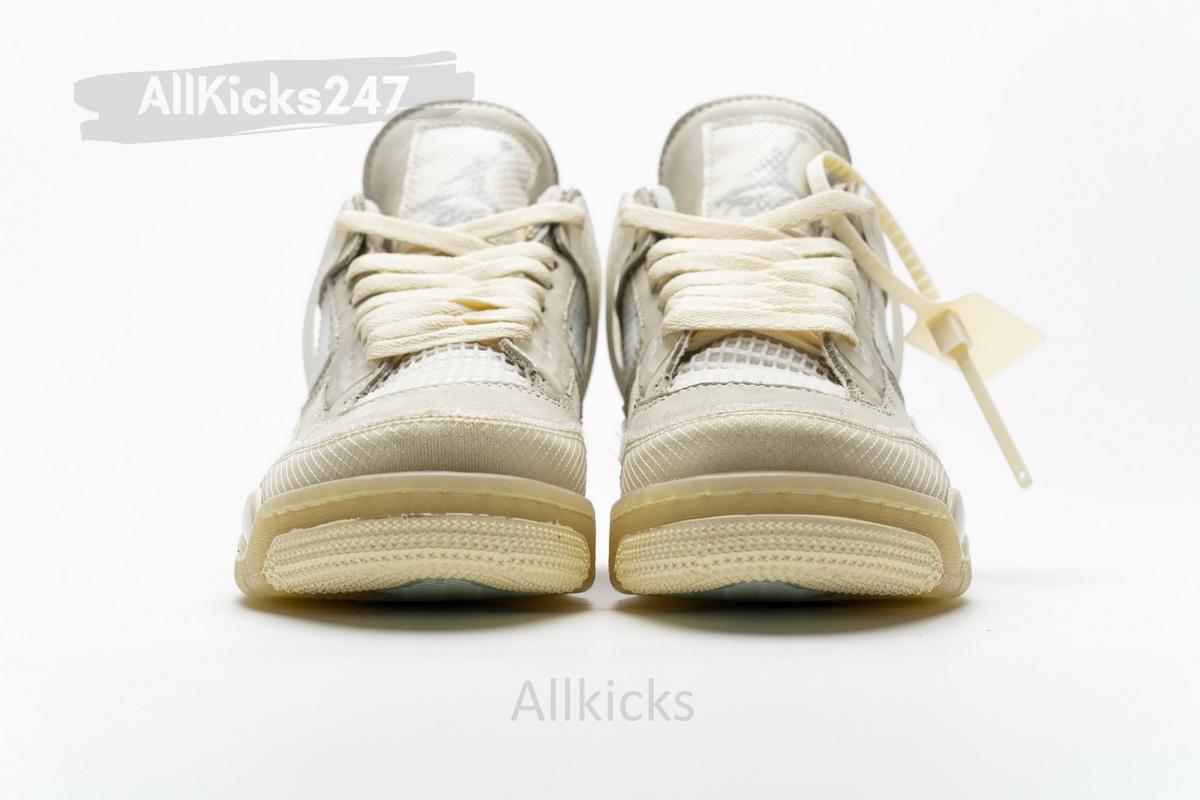 OFF White x Air Jordan 4 Sail - Image 5